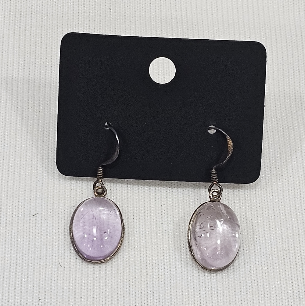 Purple Flouritr Drop Earrings Sterling Silver